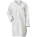 Keystone Safety KeyGuard® Lab Coat, 3 Pockets, Open Wrists, Snap Front, Single Collar, White, L, 30/Case LC3-WO-KG-LG